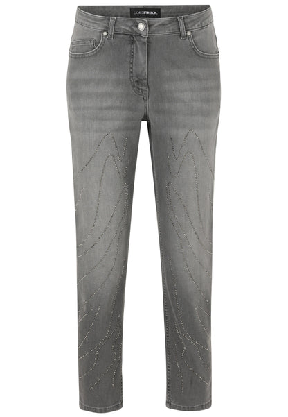 5-pocket Jeans Hose mit Metall-Plättchen