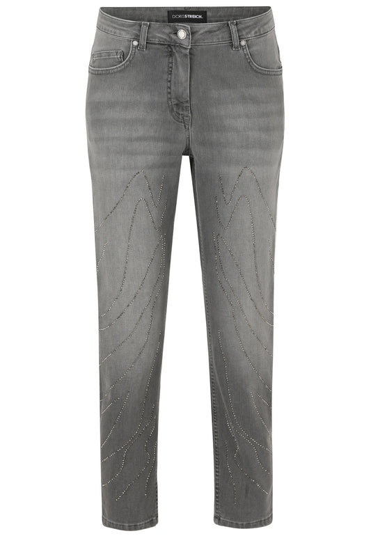 5-pocket Jeans Hose mit Metall-Plättchen