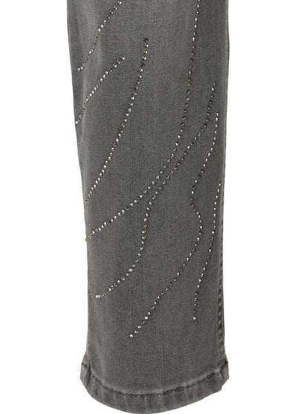 5-pocket Jeans Hose mit Metall-Plättchen