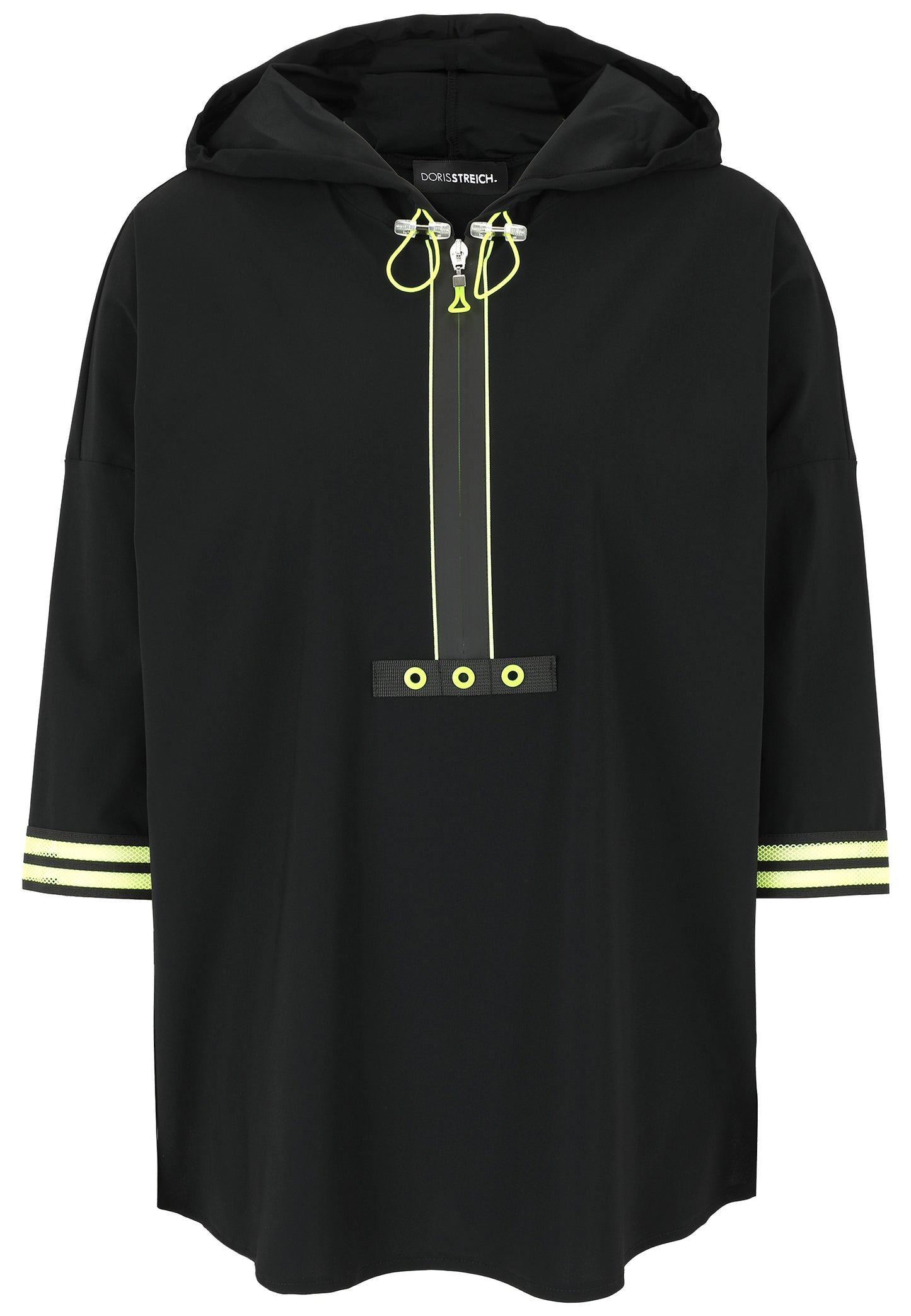 Shirt aus elastischer Wirkware mit Hoodie
