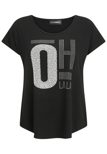 T-Shirt mit Plättchen-Motiv