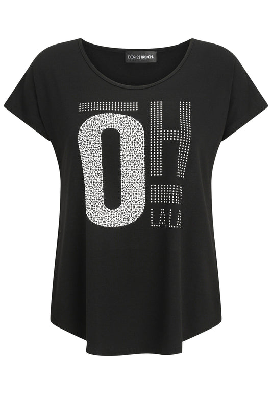 T-Shirt mit Plättchen-Motiv