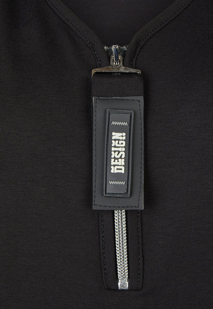 Long-Shirt mit dekorativem Reißverschluss-Anhänger