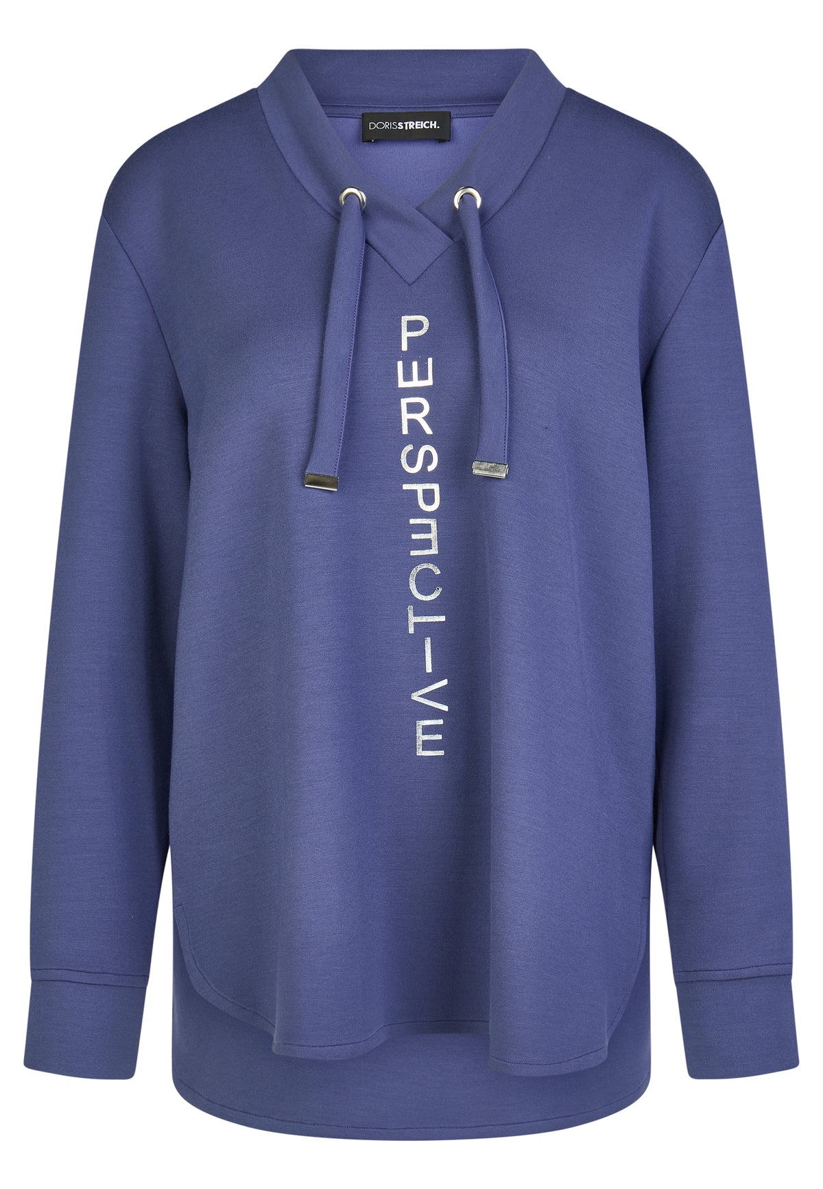 Sweatshirt mit silbernem Wording Motiv