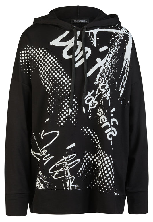 Sweatshirt mit Hoodie und Motiv