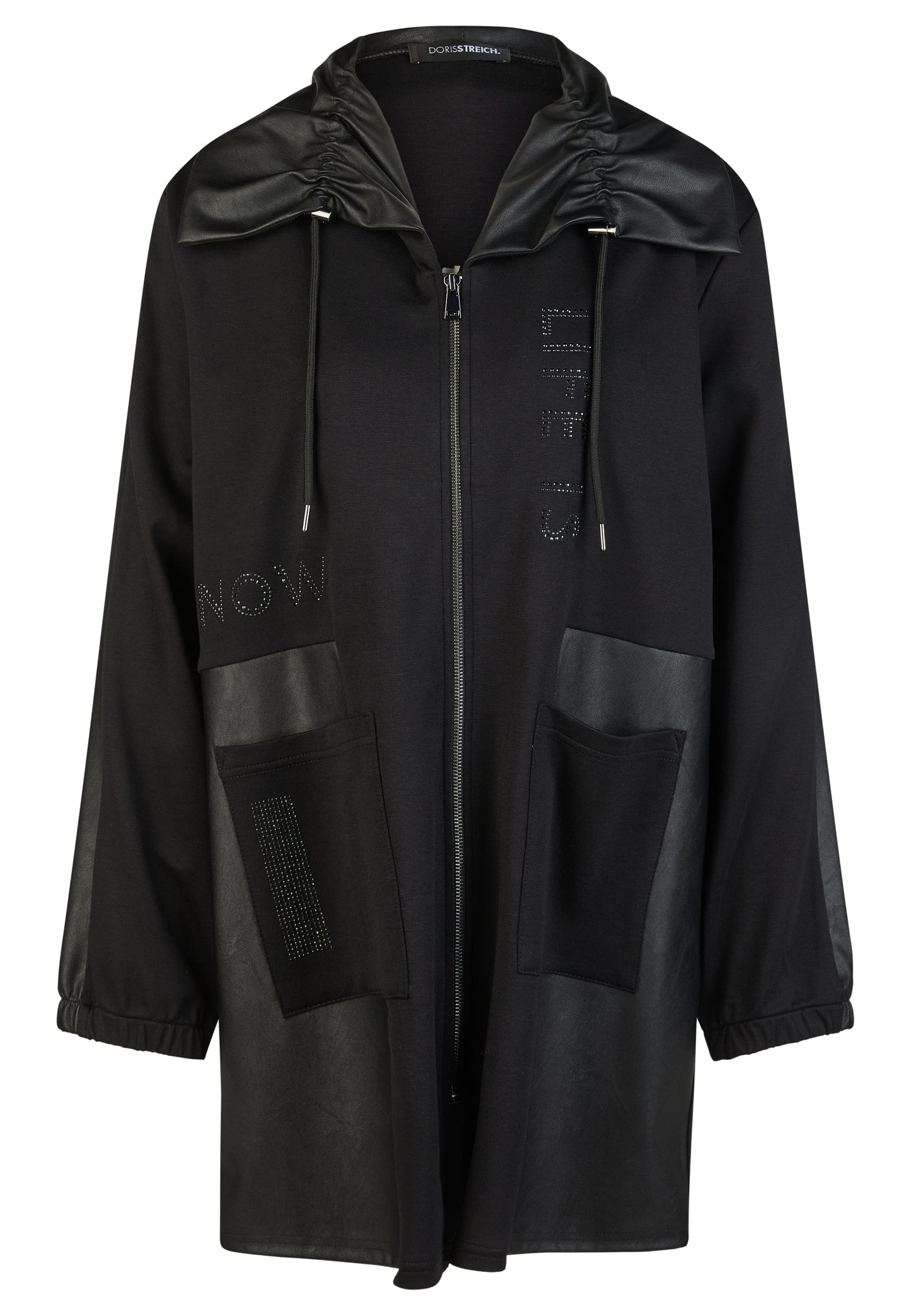 Long-Jacke aus Lederimitat