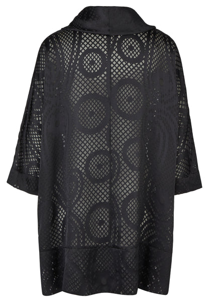 Bluse mit partiell transparentem tonigen Paisley-Print