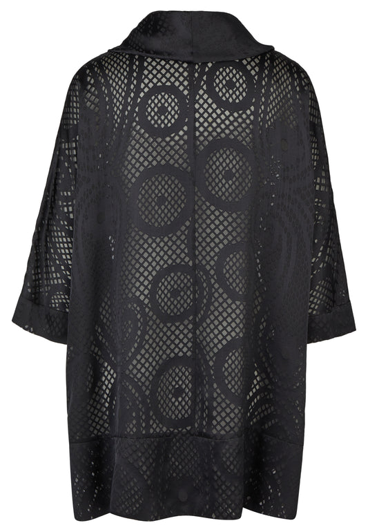 Bluse mit partiell transparentem tonigen Paisley-Print