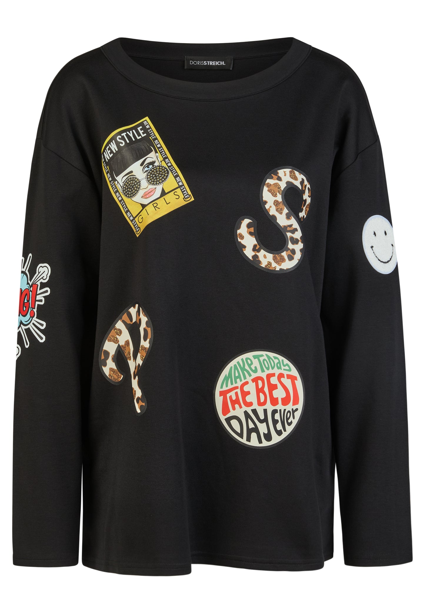 Sweatshirt mit Badge-Motiven