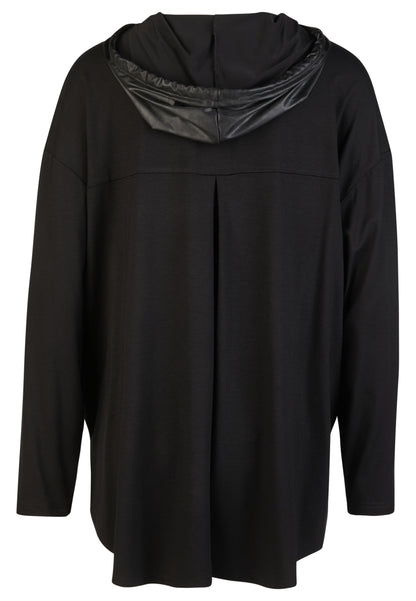 Long-Shirt mit Hoodie