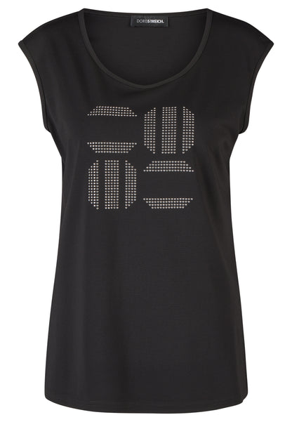 Top aus Jersey mit Metallplättchen-Motiv