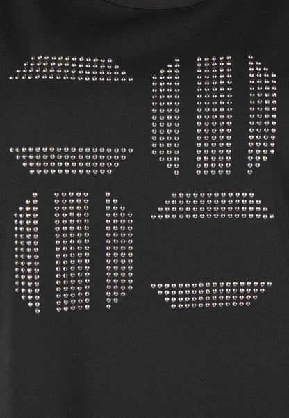 Top aus Jersey mit Metallplättchen-Motiv