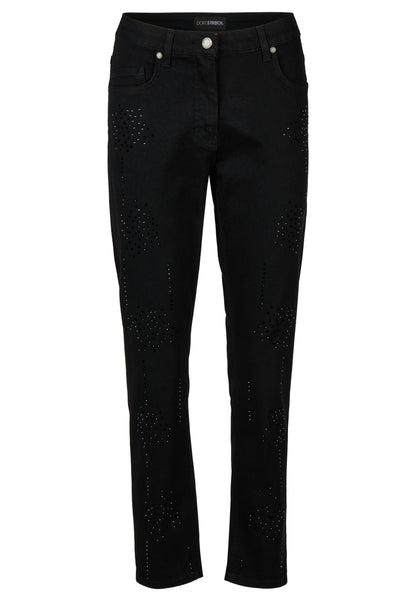 Jeans Hose mit schwarzem Strass