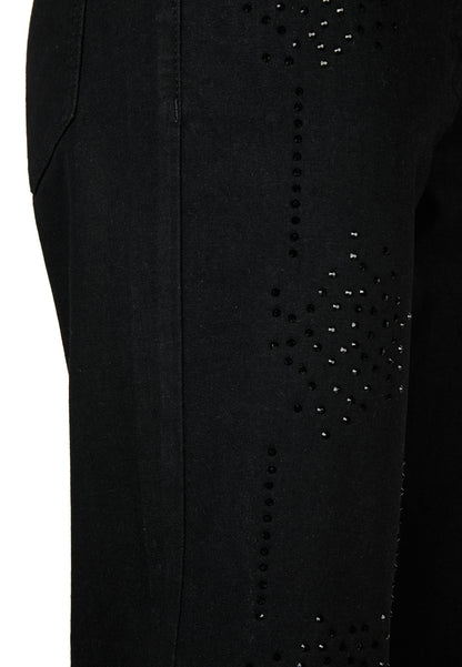 Jeans Hose mit schwarzem Strass