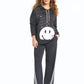 Sweatshirt mit Hoodie und Smiley-Motiv