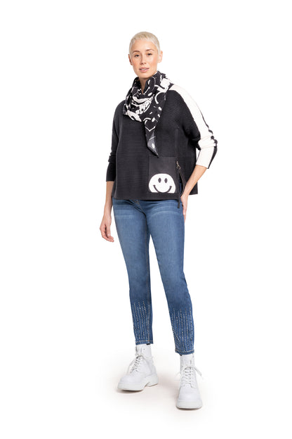 Dreiecks-Tuch mit Allover-Muster Smileys