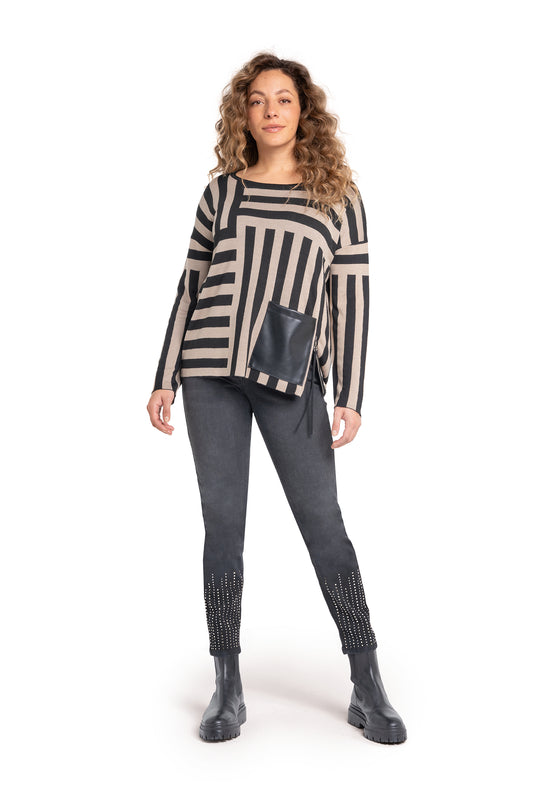Strick-Pullover mit grafischem Muster