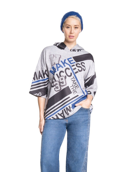 Sweatshirt Hoodie mit Wording-Motiv