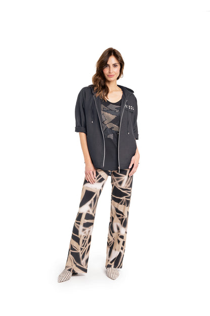 Jerseyhose mit Gummibund und Grafik-Muster