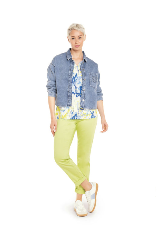 Jeansjacke mit Vintage-Applikation