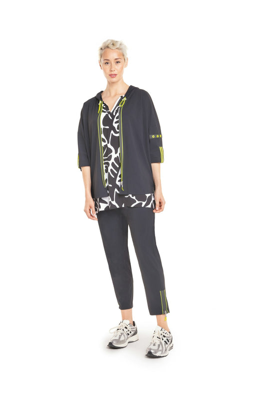 7/8-Hose Stretch mit Reißverschlüssen und Neon-Details