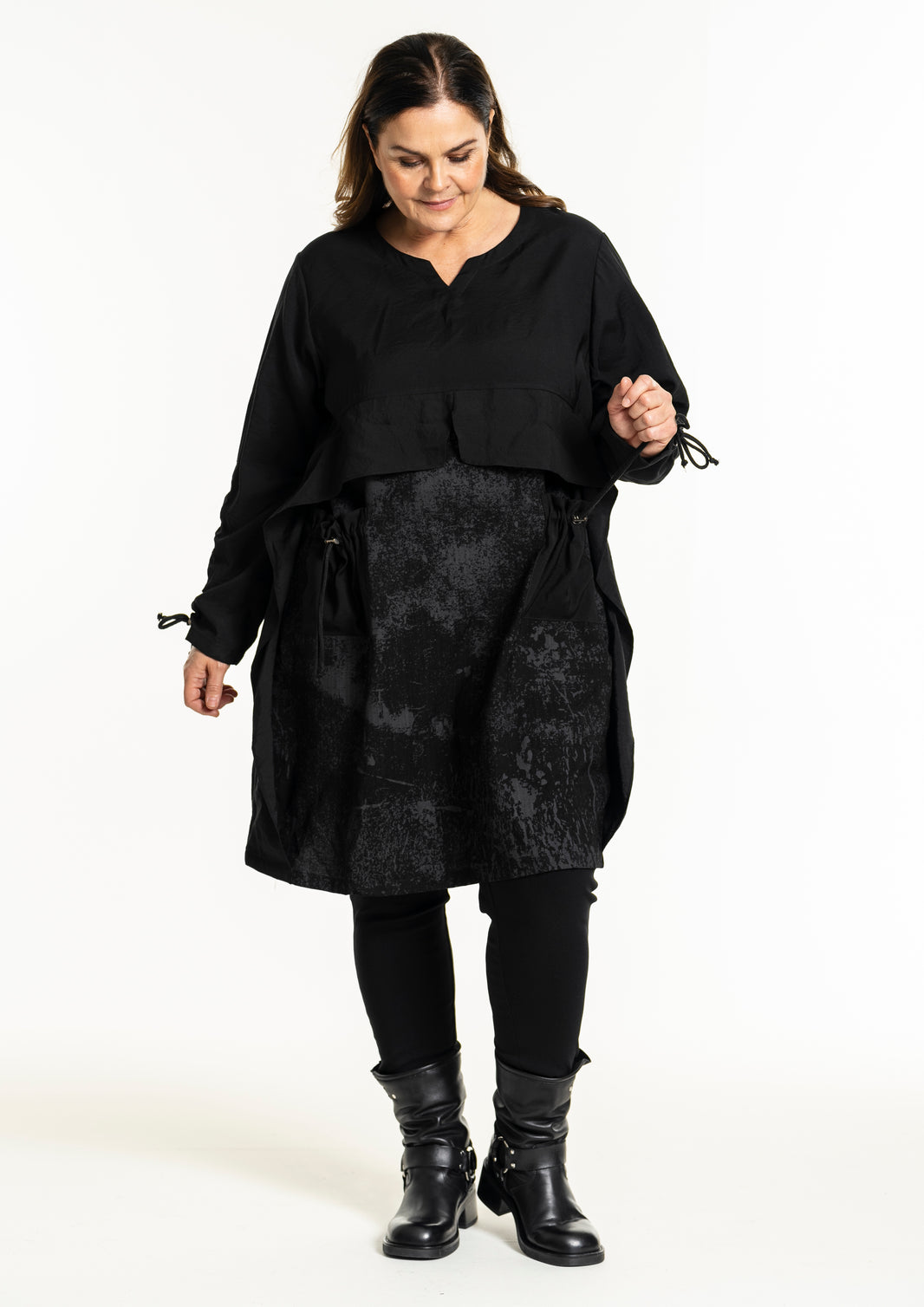 Gozzip Johanne shirt tunic grey/black