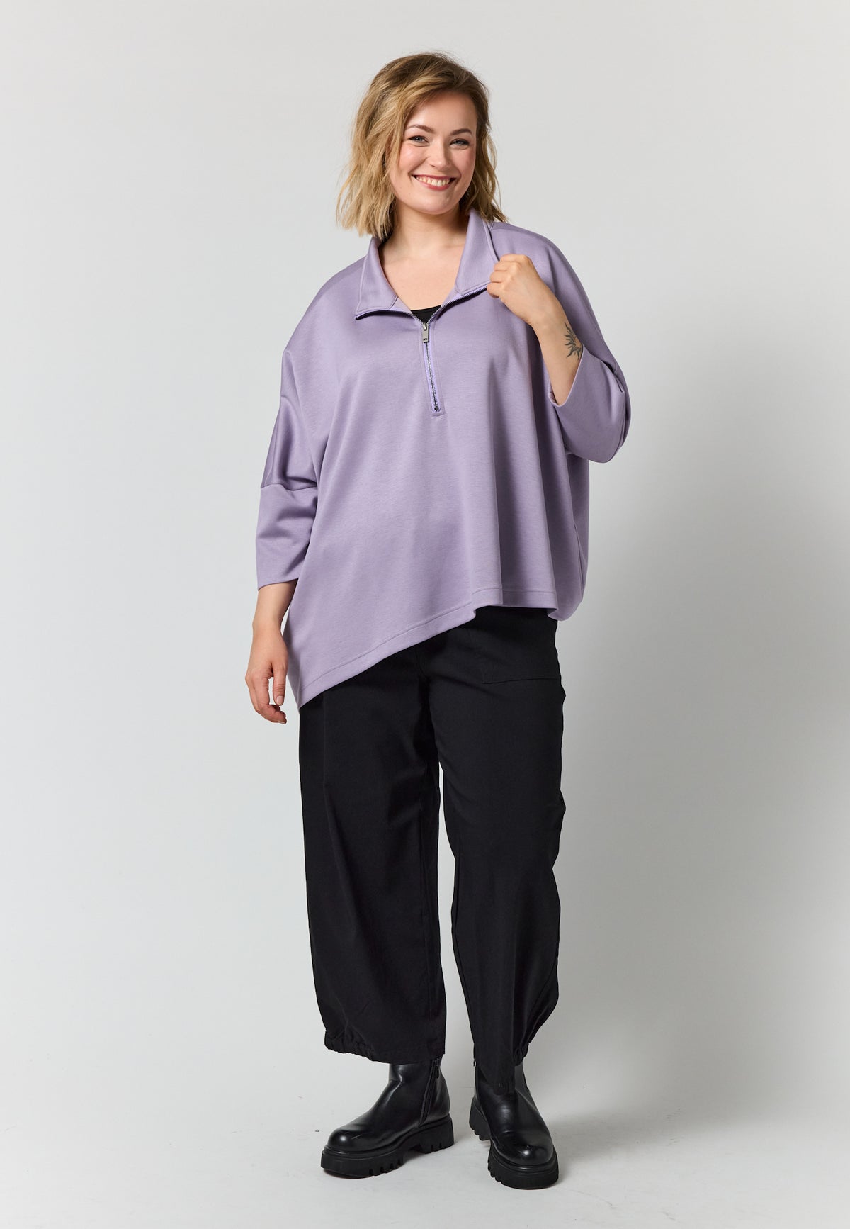 Poncho mit Reißverschluss
