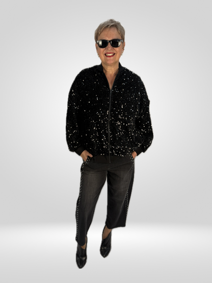 Bomberjacke mit Pailletten