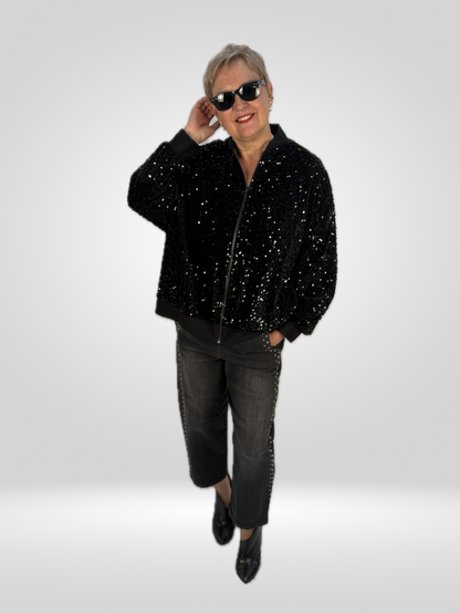 Bomberjacke mit Pailletten