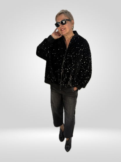 Bomberjacke mit Pailletten