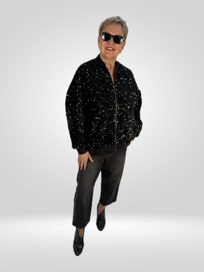 Bomberjacke mit Pailletten