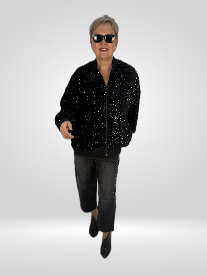 Bomberjacke mit Pailletten