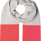 Strickschal - rot/grau
