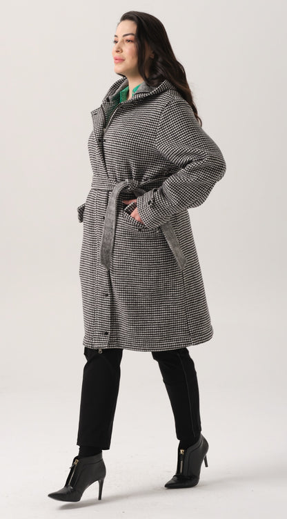 Kapuzenmantel mit Taillengürtel